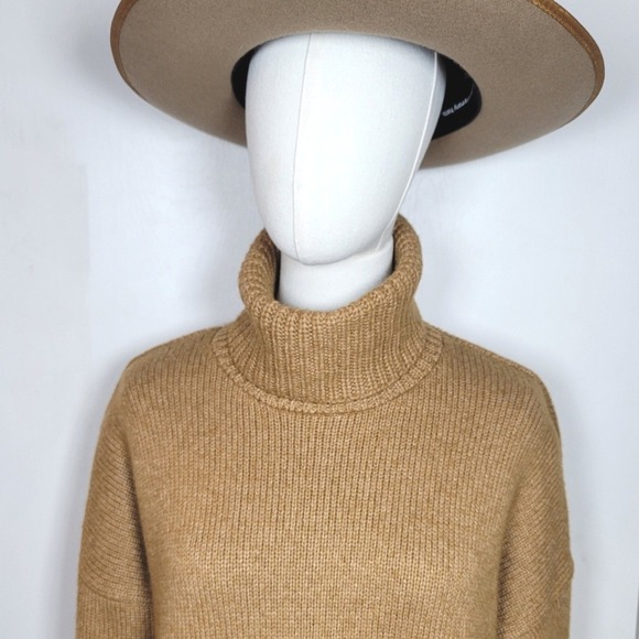 Madewell Merino Wool Blend Turtleneck Sweater Sadler Style Size Small Camel - Picture 4 of 12
